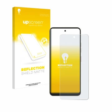 Parte frontal de un envase de producto con el logotipo de la marca upscreen. Al lado se muestra el dispositivo Nubia Music Pop