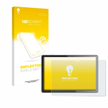 Parte frontal de un envase de producto con el logotipo de la marca upscreen. Al lado se muestra el dispositivo VALE V10E-LTE c