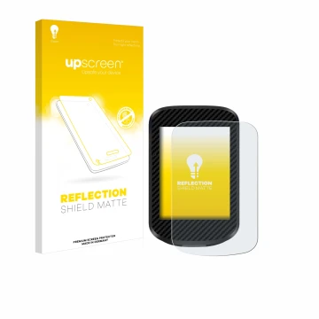 Parte frontal de un envase de producto con el logotipo de la marca upscreen. Al lado se muestra el dispositivo igpsport BSC300