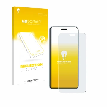 Parte frontal de un envase de producto con el logotipo de la marca upscreen. Al lado se muestra el dispositivo Honor Magic 7 R