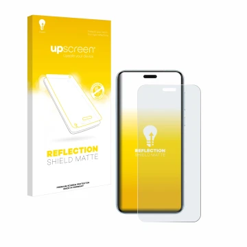 Parte frontal de un envase de producto con el logotipo de la marca upscreen. Al lado se muestra el dispositivo Honor Magic 7 R