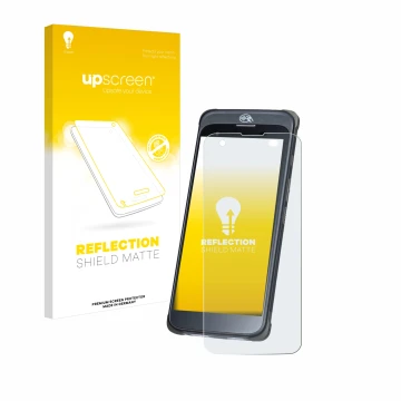 Parte frontal de un envase de producto con el logotipo de la marca upscreen. Al lado se muestra el dispositivo Orderman 10 con