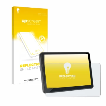 Parte frontal de un envase de producto con el logotipo de la marca upscreen. Al lado se muestra el dispositivo Carpuride W712D