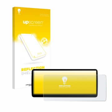 Parte frontal de un envase de producto con el logotipo de la marca upscreen. Al lado se muestra el dispositivo Xtrons QLB22X3U