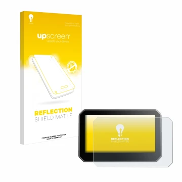 Parte frontal de un envase de producto con el logotipo de la marca upscreen. Al lado se muestra el dispositivo Elegoo Centauri