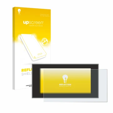 Parte frontal de un envase de producto con el logotipo de la marca upscreen. Al lado se muestra el dispositivo Audi A4 Avant (