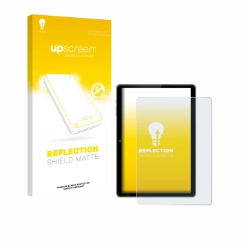 Parte frontal de un envase de producto con el logotipo de la marca upscreen. Al lado se muestra el dispositivo Awow P11 10