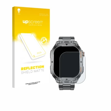 Parte frontal de un envase de producto con el logotipo de la marca upscreen. Al lado se muestra el dispositivo Esfoe ZC-EF9-A 