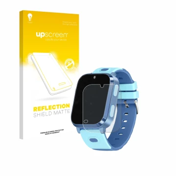 Parte frontal de un envase de producto con el logotipo de la marca upscreen. Al lado se muestra el dispositivo Noctiluxia 4G K