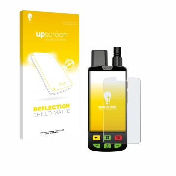 Parte frontal de un envase de producto con el logotipo de la marca upscreen. Al lado se muestra el dispositivo Aduro Locit GPS