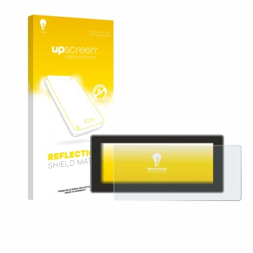 Parte frontal de un envase de producto con el logotipo de la marca upscreen. Al lado se muestra el dispositivo Hyundai Inster 