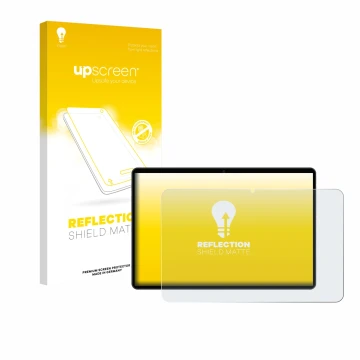 Parte frontal de un envase de producto con el logotipo de la marca upscreen. Al lado se muestra el dispositivo Meberry M8 con 