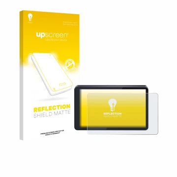 Parte frontal de un envase de producto con el logotipo de la marca upscreen. Al lado se muestra el dispositivo CARabc DB601 co