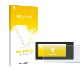 Parte frontal de un envase de producto con el logotipo de la marca upscreen. Al lado se muestra el dispositivo Acta Berg Radio