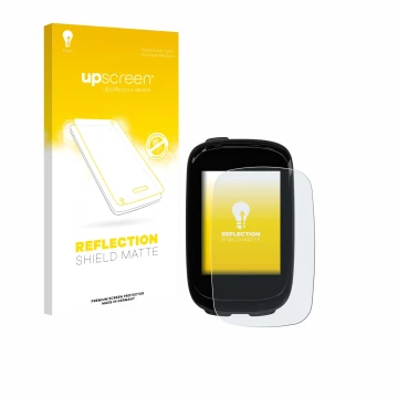 Parte frontal de un envase de producto con el logotipo de la marca upscreen. Al lado se muestra el dispositivo Decathlon Van R