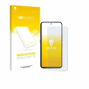 Parte frontal de un envase de producto con el logotipo de la marca upscreen. Al lado se muestra el dispositivo Oukitel WP200 P
