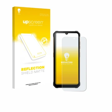 Parte frontal de un envase de producto con el logotipo de la marca upscreen. Al lado se muestra el dispositivo Hammer Iron Va 