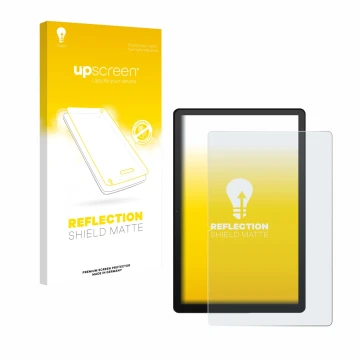 Parte frontal de un envase de producto con el logotipo de la marca upscreen. Al lado se muestra el dispositivo Whitedeer G13 c