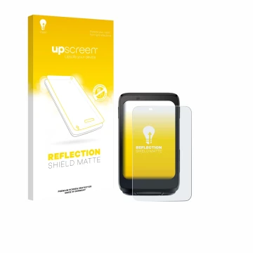 Parte frontal de un envase de producto con el logotipo de la marca upscreen. Al lado se muestra el dispositivo iGPSPORT BiNavi