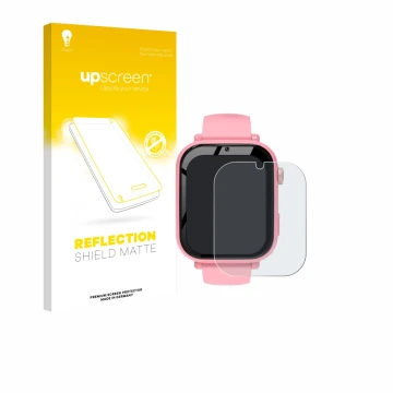 Parte frontal de un envase de producto con el logotipo de la marca upscreen. Al lado se muestra el dispositivo CATGIFF A22 con