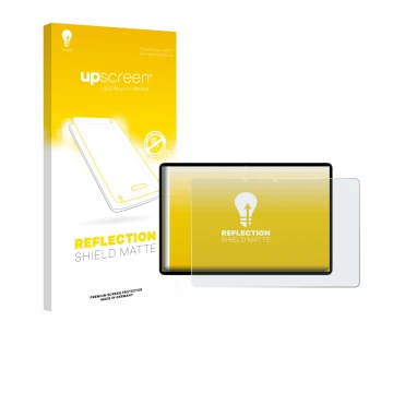 Parte frontal de un envase de producto con el logotipo de la marca upscreen. Al lado se muestra el dispositivo Oppo Pad SE con