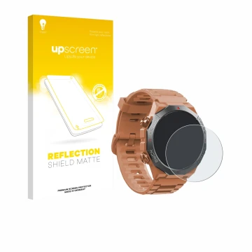 Parte frontal de un envase de producto con el logotipo de la marca upscreen. Al lado se muestra el dispositivo Qecnato S10 1.3