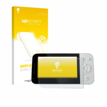 Parte frontal de un envase de producto con el logotipo de la marca upscreen. Al lado se muestra el dispositivo Philips Avent S