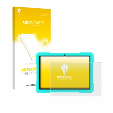Parte frontal de un envase de producto con el logotipo de la marca upscreen. Al lado se muestra el dispositivo UJJ U8 con su p