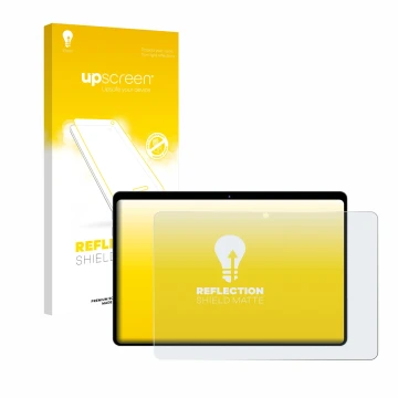 Parte frontal de un envase de producto con el logotipo de la marca upscreen. Al lado se muestra el dispositivo fezawio F10 10.