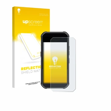 Parte frontal de un envase de producto con el logotipo de la marca upscreen. Al lado se muestra el dispositivo SkyCaddie Pro 5