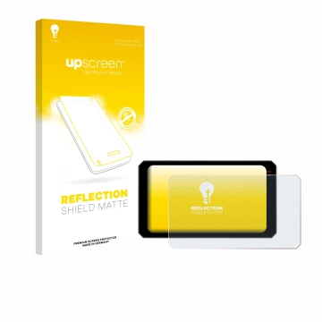 Parte frontal de un envase de producto con el logotipo de la marca upscreen. Al lado se muestra el dispositivo Chigee AIO-6 Ma