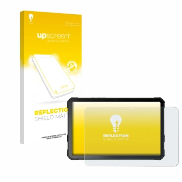 Parte frontal de un envase de producto con el logotipo de la marca upscreen. Al lado se muestra el dispositivo Fossibot DT3 5G