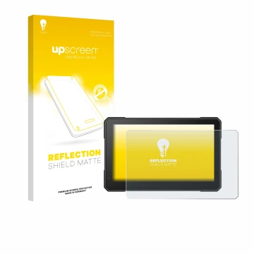 Parte frontal de un envase de producto con el logotipo de la marca upscreen. Al lado se muestra el dispositivo Interphone Sync