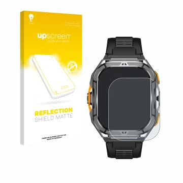 Parte frontal de un envase de producto con el logotipo de la marca upscreen. Al lado se muestra el dispositivo Stahlgear Thor 