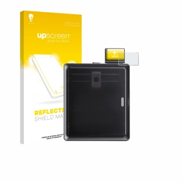 Parte frontal de un envase de producto con el logotipo de la marca upscreen. Al lado se muestra el dispositivo Anycubic Kobra 