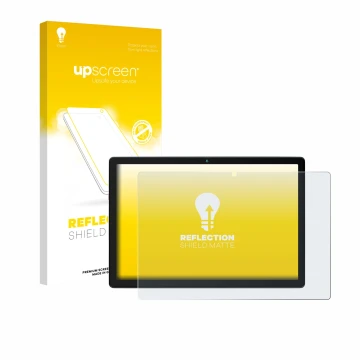 Parte frontal de un envase de producto con el logotipo de la marca upscreen. Al lado se muestra el dispositivo Yicty MB1001 10