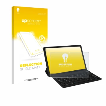 Parte frontal de un envase de producto con el logotipo de la marca upscreen. Al lado se muestra el dispositivo Laptok LAPA7LBK