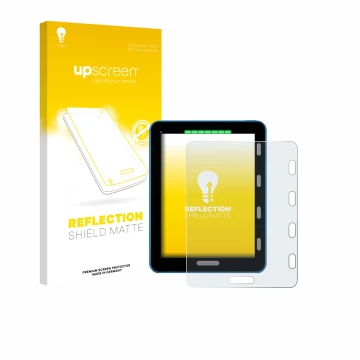 Parte frontal de un envase de producto con el logotipo de la marca upscreen. Al lado se muestra el dispositivo Vakaros Atlas 2