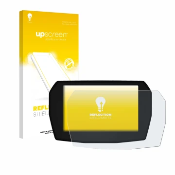 Parte frontal de un envase de producto con el logotipo de la marca upscreen. Al lado se muestra el dispositivo Ducati Streetfi