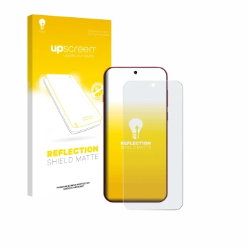 Parte frontal de un envase de producto con el logotipo de la marca upscreen. Al lado se muestra el dispositivo Oppo Find X9 Pr