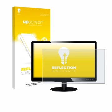 Parte frontal de un envase de producto con el logotipo de la marca upscreen. Al lado se muestra el dispositivo Philips 200V4QS