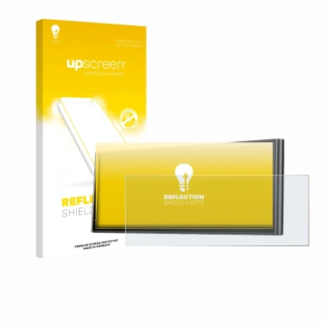 Parte frontal de un envase de producto con el logotipo de la marca upscreen. Al lado se muestra el dispositivo Krunia 9.26