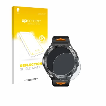 Parte frontal de un envase de producto con el logotipo de la marca upscreen. Al lado se muestra el dispositivo Rogbid Titan K 
