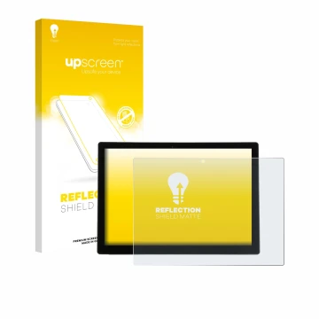 Parte frontal de un envase de producto con el logotipo de la marca upscreen. Al lado se muestra el dispositivo Wortmann Terra 