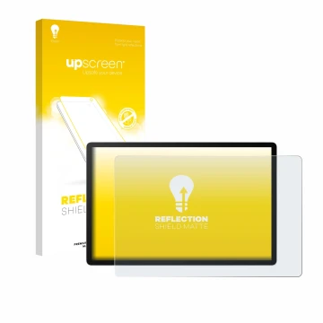 Parte frontal de un envase de producto con el logotipo de la marca upscreen. Al lado se muestra el dispositivo Wacom MovinkPad