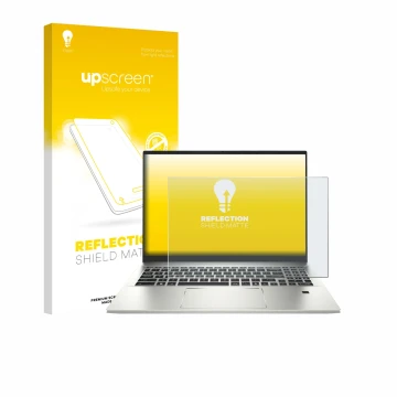 Parte frontal de un envase de producto con el logotipo de la marca upscreen. Al lado se muestra el dispositivo MSI Prestige A1