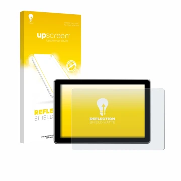Parte frontal de un envase de producto con el logotipo de la marca upscreen. Al lado se muestra el dispositivo Rollei Viltrox 