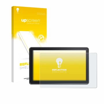 Parte frontal de un envase de producto con el logotipo de la marca upscreen. Al lado se muestra el dispositivo Osee G7 Pro con