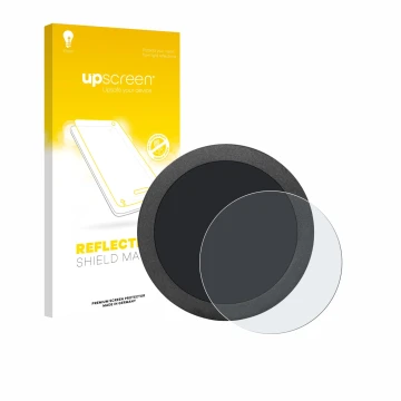 Parte frontal de un envase de producto con el logotipo de la marca upscreen. Al lado se muestra el dispositivo Elecrow Display
