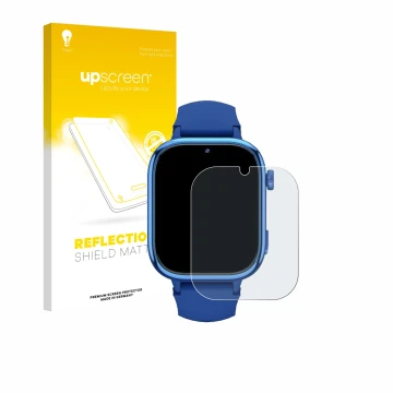Parte frontal de un envase de producto con el logotipo de la marca upscreen. Al lado se muestra el dispositivo Ruxingx T40 con